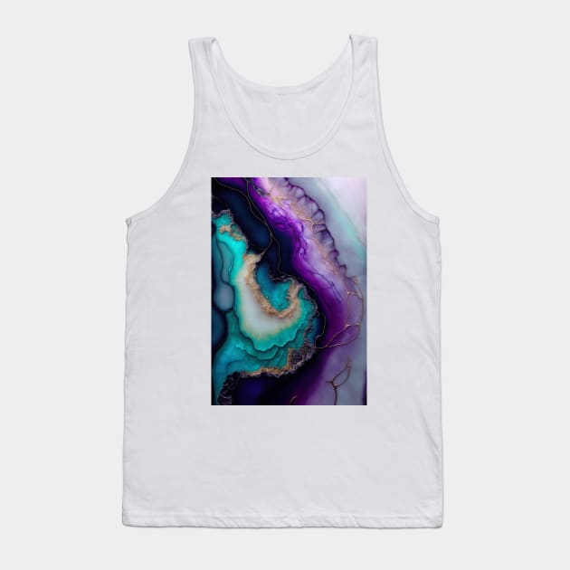Deep Cyclone - Abstract Alcohol Ink Resin Art Tank Top by inkvestor